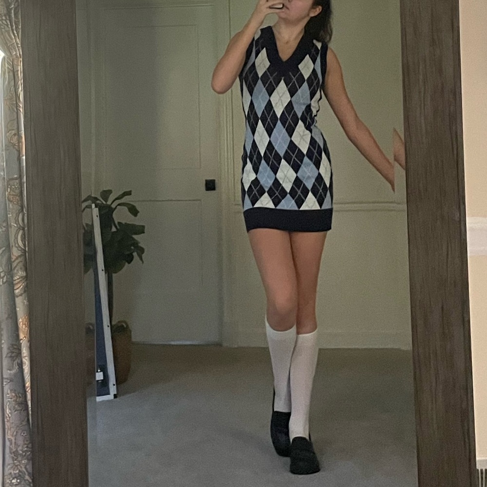 🚨SOLD🚨 argyle pattern mini dress